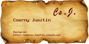 Cserny Jusztin névjegykártya